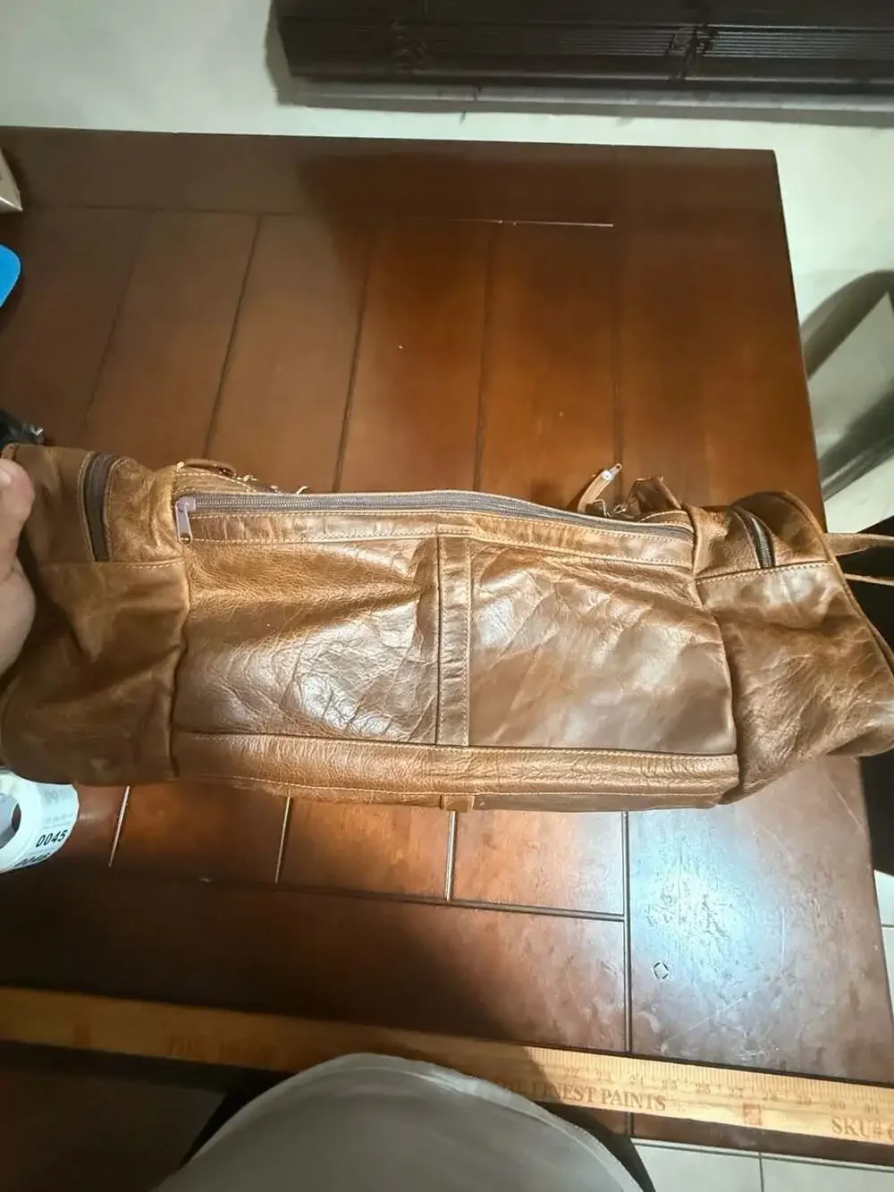 Vintage Distressed Brown Genuine Leather Duffel Travel Bag Made in Mexico